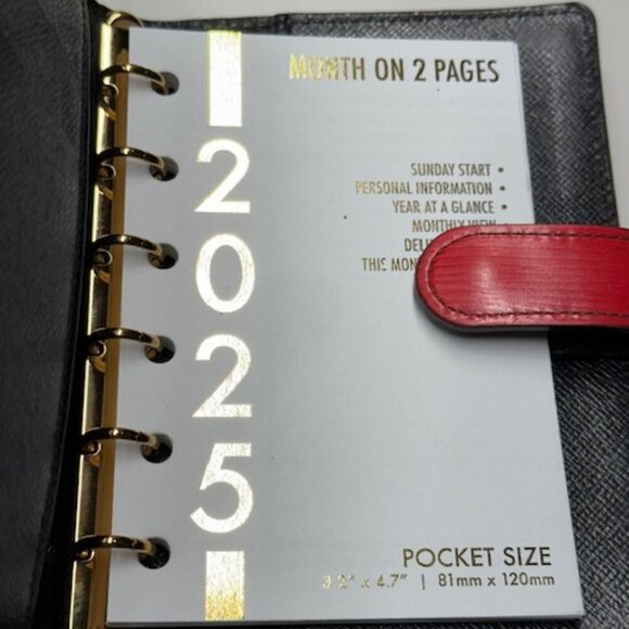 Louis Vuitton Red Epi Leather Agenda Wallet + 2025 + 2026 Calendar Pages EUC! - Picture 8 of 9